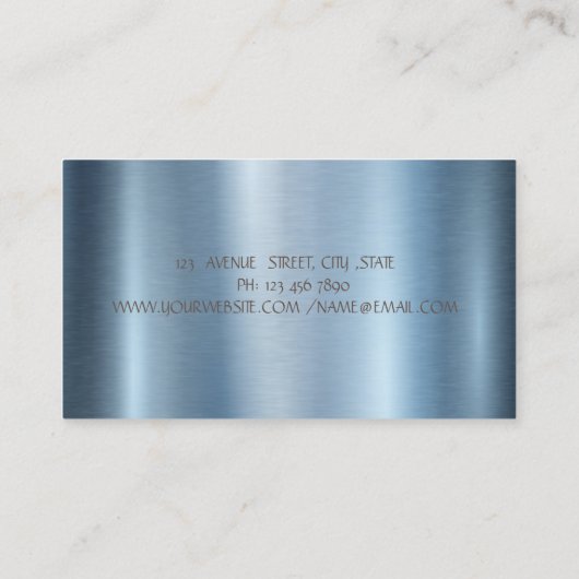 カップケーキマカロングリッタードリップスブルーメタリック 名刺 (裏面)