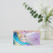 カップケーキマカロンバラ金ゴールドドリップスマーブルベーカリー 名刺 (スタンド正面)