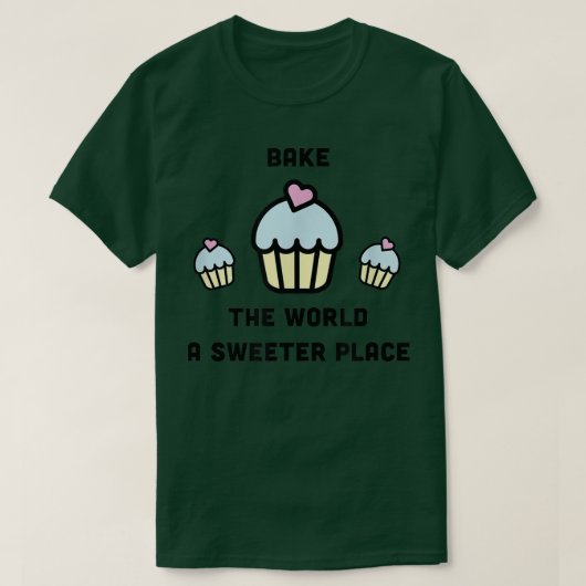 カップケーキマフィンかわいいベーキングベイクパティシシェフファン Tシャツ (デザイン正面)