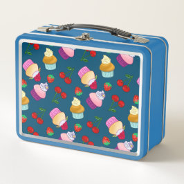カップケーキマフィンイチゴさくらんぼスイートキャンディ メタルランチボックス