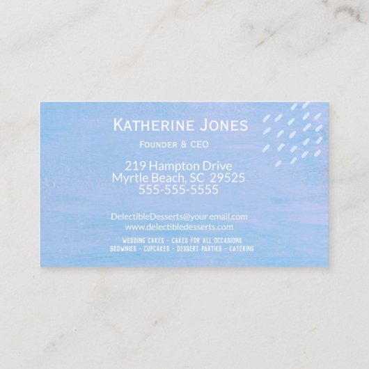 カップケーキモダングラフィックベーカリー名刺 名刺 (裏面)