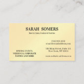 カップケーキモダンロゴベーカリーケータリンググリッタードリップ 名刺 (裏面)