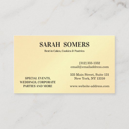 カップケーキモダンロゴベーカリーケータリンググリッタードリップ 名刺 (裏面)