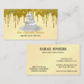 カップケーキモダンロゴベーカリーケータリンググリッタードリップ 名刺 (正面/裏面)