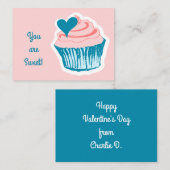 カップケーキラブカスタムクラス教室バレンタイン ノートカード (正面/裏面)