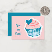 カップケーキラブカスタムクラス教室バレンタイン ノートカード (正面/裏面インサイチュ)