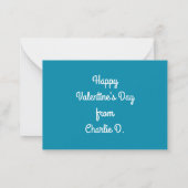 カップケーキラブカスタムクラス教室バレンタイン ノートカード (裏面)