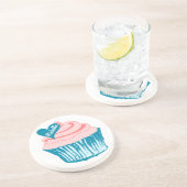 カップケーキラブ名前をカスタムする砂岩コースター コースター (側面)