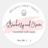 カップケーキラベルフェミニンベーカリーフレーバー丸シール ラウンドシール (正面)