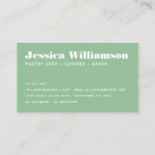 カップケーキレトログリーン金ゴールドパティシシェフベイクはっきりした 名刺 (裏面)