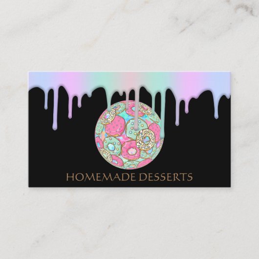 カップケーキロゴベーカリーシェフ、かわいい名刺 名刺 (正面)