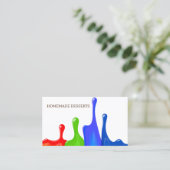 カップケーキロゴベーカリーシェフ、かわいい名刺 名刺 (スタンド正面)