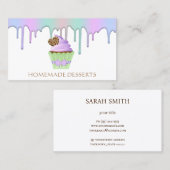 カップケーキロゴベーカリーシェフ、かわいい 名刺 (正面/裏面)