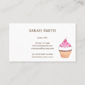 カップケーキロゴレインボーホログラフィックキュート 名刺 (裏面)