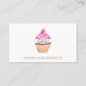 カップケーキロゴレインボーホログラフィックキュート 名刺 (正面)