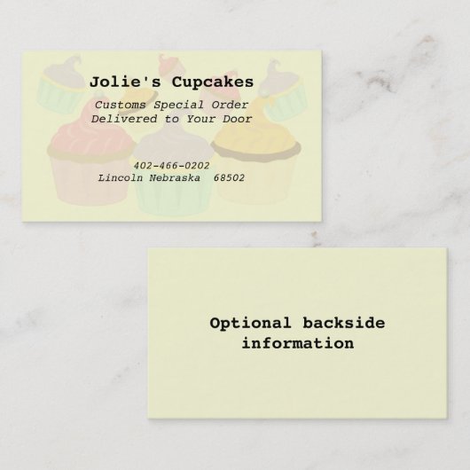 カップケーキ事業 - 名刺 (正面/裏面)