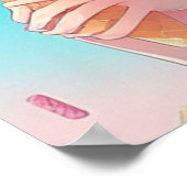 カップケーキ付きアニメお洒落ガール ポスター (角)