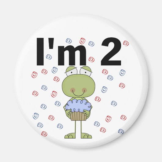 カップケーキ付きカエルTシャツ2nd マグネット (正面)
