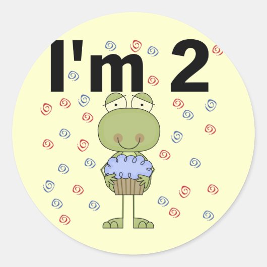 カップケーキ付きカエルTシャツ2nd ラウンドシール (正面)