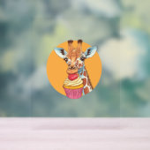 カップケーキ付きキリン アクリルサイン (ニュートラル)