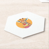 カップケーキ付きキリン ペーパーコースター (アングル)