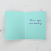 カップケーキ付きタコ誕生日カード カード (内部)