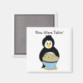 カップケーキ付きペンギン マグネット (正面/裏面)