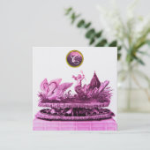 カップケーキ付き白鳥の戦車ビーチ結婚式 招待状 (スタンド正面)