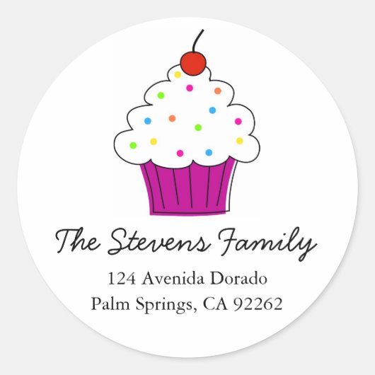 カップケーキ住所 シール (正面)