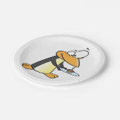 カップケーキ動物の紙おもしろいプレートを持つペンギン ペーパープレート (アングル)