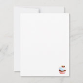 カップケーキ及び椅子ヴィンテージスタイル招待状カード 招待状 (裏面)