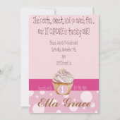 カップケーキ及び水玉模様 招待状 (正面)