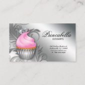 カップケーキ名刺クラウンクラッシーシルバーピンク2 名刺 (裏面)