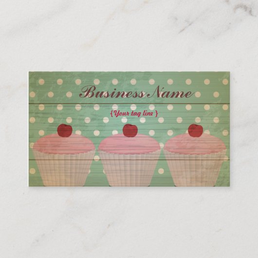 カップケーキ名刺テンプレート 名刺 (正面)