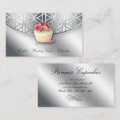 カップケーキ名刺ベーカリーフラワーオブライフカッコいい 名刺 (正面/裏面)