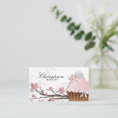 カップケーキ名刺ベーカリー花カウトホワイト 名刺 (スタンド正面)