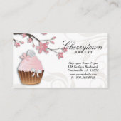 カップケーキ名刺ベーカリー花カウトホワイト 名刺 (裏面)