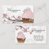 カップケーキ名刺ベーカリー花カウトホワイト 名刺 (正面/裏面)