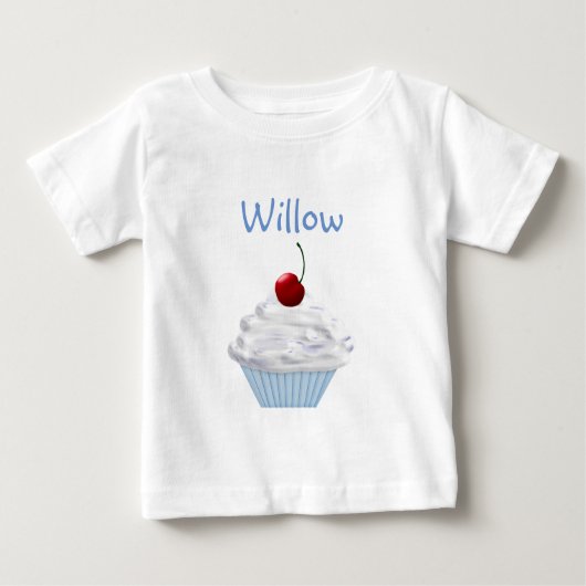 カップケーキ名前をカスタムするツチュシャツ ベビーTシャツ (正面)
