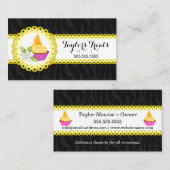 カップケーキ専門店 ゼブライエロー スカロップドボーダー 名刺 (正面/裏面)