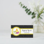 カップケーキ専門店 ゼブライエロー スカロップドボーダー 名刺 (スタンド正面)