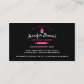 カップケーキ専門店 パティスリー ケーキ デコレーション 黒 名刺 (裏面)