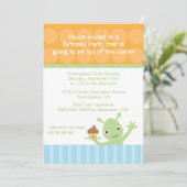 カップケーキ少年の誕生日パーティーの招待状を持つエイリアン 招待状 (スタンド正面)