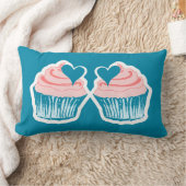 カップケーキ愛カスタムな文字のカップルの装飾用クッション ランバークッション (ブランケット)