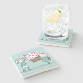 カップケーキ愛 ストーンコースター (横)