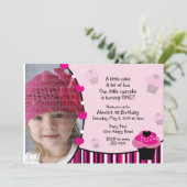 カップケーキ招待状またはサンキューカード 招待状 (スタンド正面)