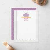 カップケーキ振りかける感謝のお知らせ ノートカード (正面/裏面インサイチュ)