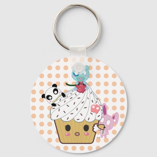 カップケーキ攻撃！(>_<) キーホルダー (正面)