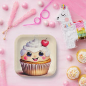 カップケーキ日紙プレート ペーパープレート (パーティー)