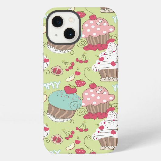 カップケーキ柄 iPhoneケース (裏面)
